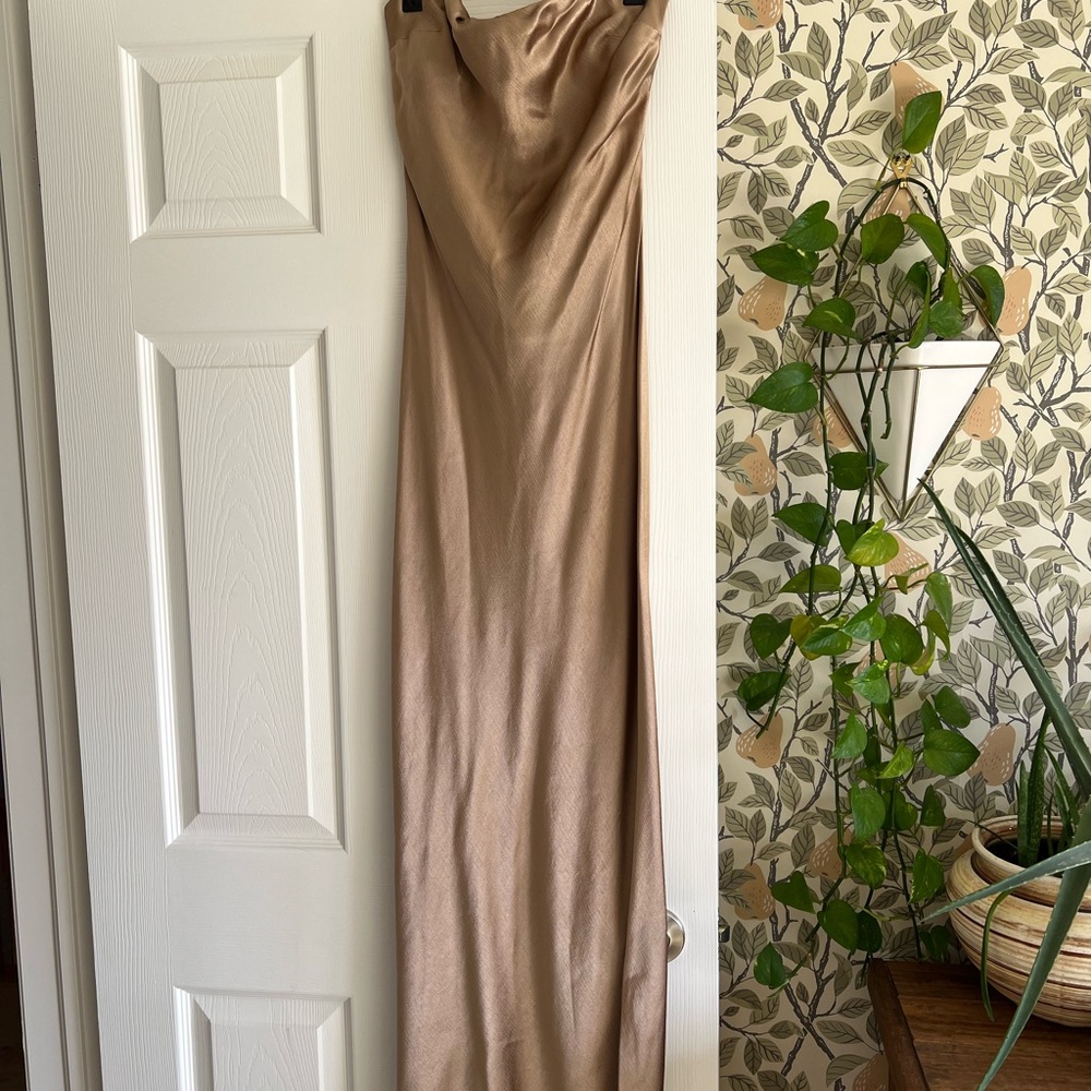 Bec and Bridge- Strapless Slip Dress in Champagne
